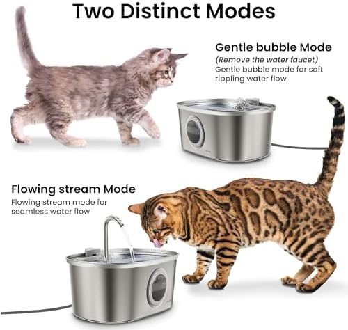 PawsPik SS-01 Stainless Steel Faucet-Design Cat Fountain 108.2 oz - Image 5