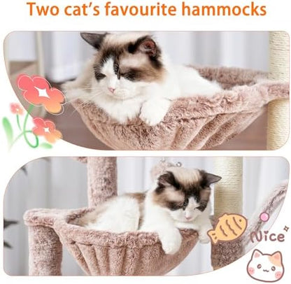 Heybly Cat Tree, 40" Tower with All-Sisal Wrapped Scratching Post HCT006SMU - Image 4