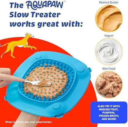 Aquapaw Silicone Dog Lick Mat - Suction Cup Slow Feeder Pad - Calming Bath Time Aid & Dog Grooming - Stress Relief & Pet Enrichment - Pack of 2 - XL & Small, Blue - Image 7
