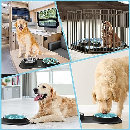 Slow Feeder Dog Bowls 3 in 1 Stainless Steel Food Water Bowl to Slow Eating - Image 7
