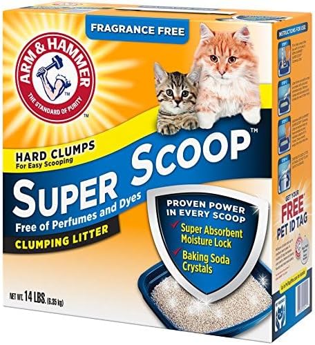 Arm & Hammer Super Scoop Litter, Fragrance Free,14 Lbs (Packaging May Vary)