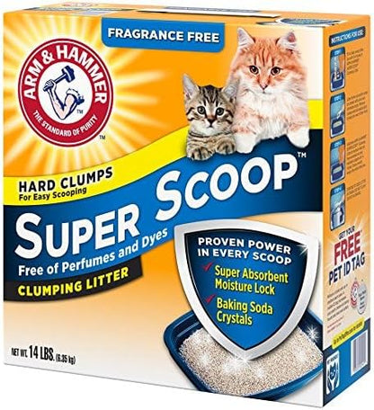 Arm & Hammer Super Scoop Litter, Fragrance Free,14 Lbs (Packaging May Vary)