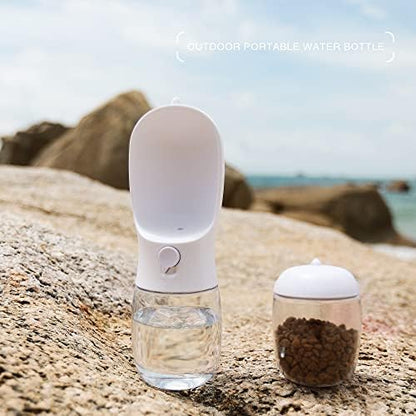 Dog Water Bottle with Food Container, Portable Leak Proof Pet Water Dispenser for Walking Hiking Travel, Puppy Essentials Accessories for Small Large Dogs, Dog Gifts (10oz/15oz/19oz) - Image 2