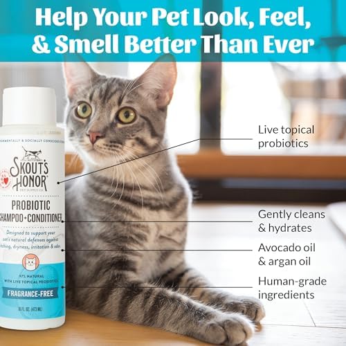 SKOUT'S HONOR Probiotic Cat Shampoo and Conditioner, 16 oz - Image 6