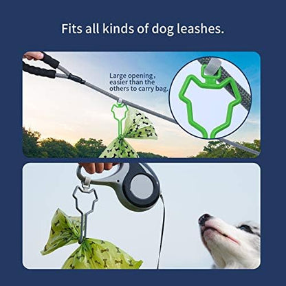 Dalzom® 2Pcs Dog Poop Bag Holder, Waste Bag Holder Carrier for Leash, Dog Poop Bag Dispenser for Walking Running Bicycle Accessory (Green) - Image 3