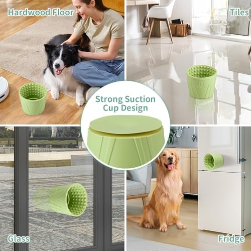 Dog Lick Bowl - Anxiety Relief Slow Feeder Lick Mat, Treat Dispenser, Non-Slip Enrichment Toy for Small, Medium and Large Breeds, BPA Free Silicone (Green, S) - Image 5