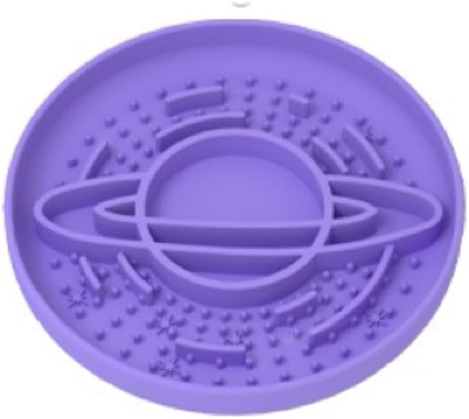 Dog Slow Feeder Bowl for Dogs and Cats Enrichment Accessories Star Planet Easy Clean Pet Slow Feeder/Suction Cups, Licking Pad for Anxiety Relief and Boredom Reduction (Andromeda Purple)