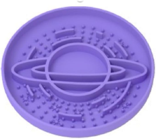 Dog Slow Feeder Bowl for Dogs and Cats Enrichment Accessories Star Planet Easy Clean Pet Slow Feeder/Suction Cups, Licking Pad for Anxiety Relief and Boredom Reduction (Andromeda Purple)