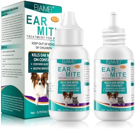 Ear Mite Treatment for Dogs 2PACK, Dog Ear Infection Treatment, Dog Ear Mite Treatment, Dog Ear Drops Alleviation Suffering from Ear Mites & Itching and Odours Stinky Stuff, Dogs Ear Care Solution by Unknown