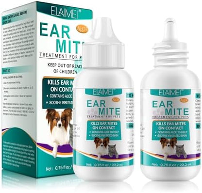 Ear Mite Treatment for Dogs 2PACK, Dog Ear Infection Treatment, Dog Ear Mite Treatment, Dog Ear Drops Alleviation Suffering from Ear Mites & Itching and Odours Stinky Stuff, Dogs Ear Care Solution by Unknown
