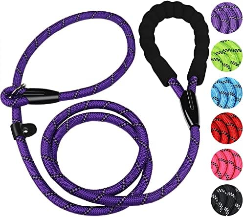 Dog Leash,6 FT Heavy Duty Dog Leashes with Comfortable Padded Handle,Purple by BOOEUDI