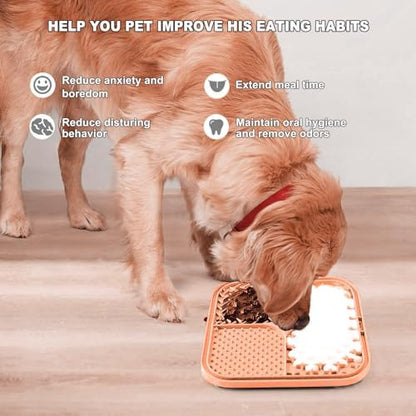 Licking Mat for Dogs & Cats with Suction Cups, 1 Pack Dog Slow Feeder Lick Pat for Anxiety Relief, Dog Toys Feeding Mat for Butter Yogurt Peanut, Pets Bathing Grooming Training Mat - Image 6