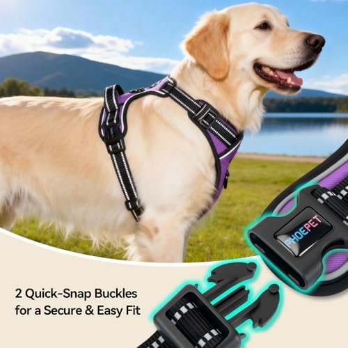 PHOEPET Reflective Dog Harness No Pull Large Breed Vest - Image 6