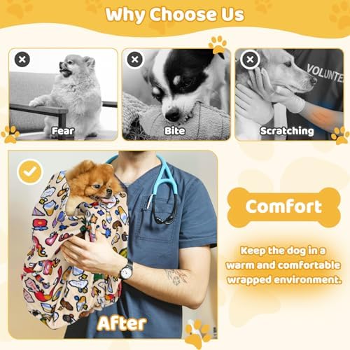 Cat Grooming Wrap & Dog Restraint Bag with Pet Nail Clippers Kit - Image 6