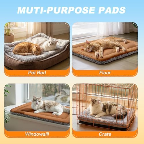Self Warming Cat Bed, Reversible Cooling Mat for Cats, Dark Brown, 24x36 In - Image 6