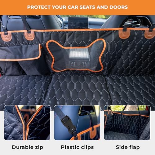 Dog Seat Cover for Back Seat | Extended Dog Car Seat Cover for Back Seat, Car Seats for Pets, Waterproof, Durable, Extra Space with Hard Bottom, Pet Seat Protector for Dogs - Image 3