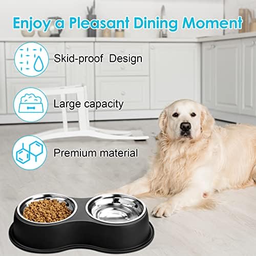 Epetslove Stainless Steel Dog Bowls Double Non-Slip Dog Water and Food Bowl - Image 5