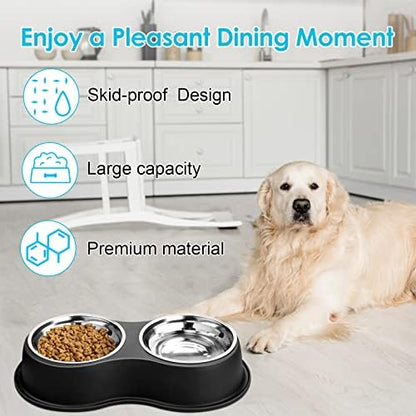 Epetslove Stainless Steel Dog Bowls Double Non-Slip Dog Water and Food Bowl - Image 5