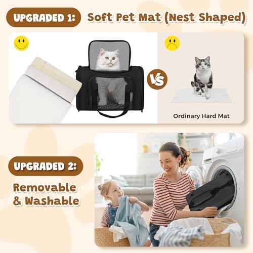 Large Cat Carrier Soft Up to 28 Lbs, Breathable Pet Bag with Steel Frame - Image 4
