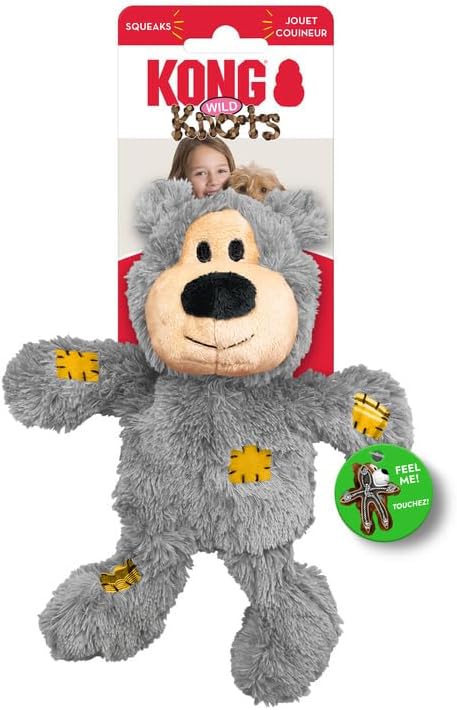 KONG Wild Knots Bears - Durable Dog Toys with Internal Knotted Ropes and Minimal Stuffing for Less Mess (Assorted Colors) (Small/Medium (2 Pack)) - Image 5