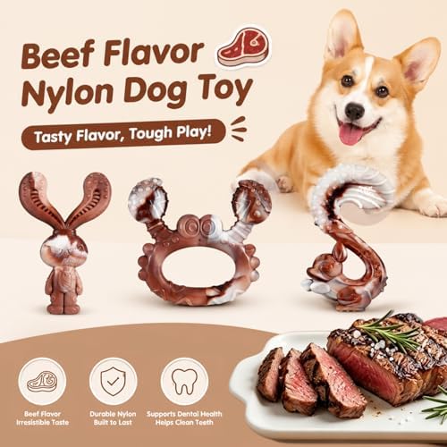 Indestructible Dog Toys for Aggressive Chewers, Tough and Durable Chew Toys for Large Medium Dogs, Interactive Dog Chew Toys to Keep Them Busy (E Rabbit+Crab) - Image 4