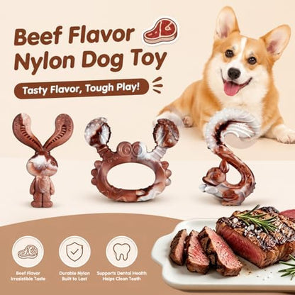 Indestructible Dog Toys for Aggressive Chewers, Tough and Durable Chew Toys for Large Medium Dogs, Interactive Dog Chew Toys to Keep Them Busy (E Rabbit+Crab) - Image 4
