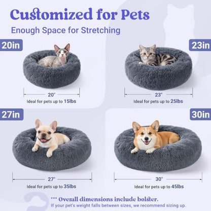 rabbitgoo Calming Cat Beds for Indoor Cats, 23 inches, Dark Grey - Image 5