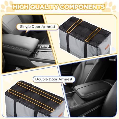 Console Dog Car Seat for Small Dogs,Small Dog Booster Seat for Car Washable Foldable Puppy Car Seat with Safe Protection Hooks Adjustable Straps and Storage Pocket Pet Up to 15lbs - Image 4