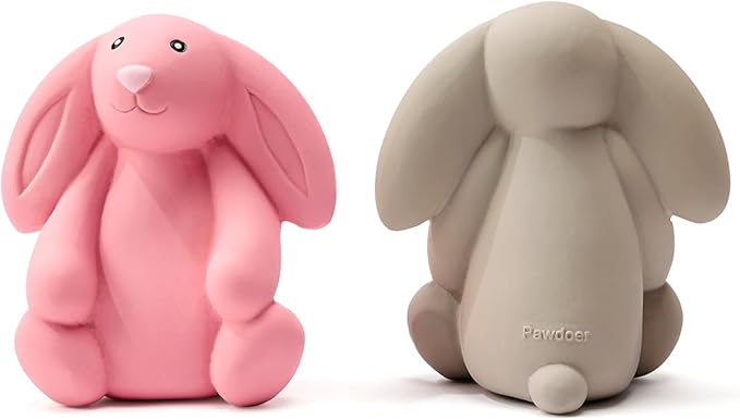 Squeaky Dog Toys for Medium Dogs, Soft Latex Bunny Squeaky Dog Ball, Cute Funny Squeak Rabbit Pet Toys