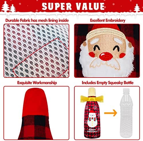 Christmas Dog Toys, 2 Pack Crunchy Water Bottle Dog Toys, Dog Gifts for Christmas, Squeaky Dog Toy for Medium and Large Dogs, No Stuffing & Replaceable - Image 5