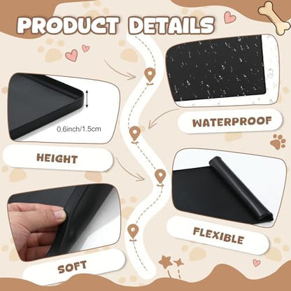 Dunzy 50" x 30" Silicone Pee Pad Holder Tray Extra Large Puppy Pee Pad Holder, Raised Edges, Non Slip Leak-Proof Urine Potty Tray for Indoor Flooring Protection Training - Image 4