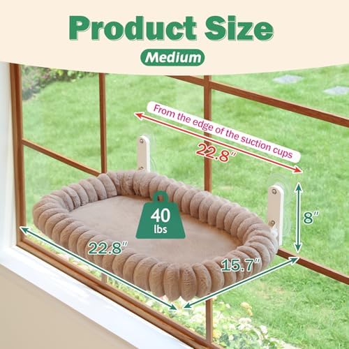 Zakkart SnugCloud Foldable Cat Window Perch (Brown, M) - Image 3