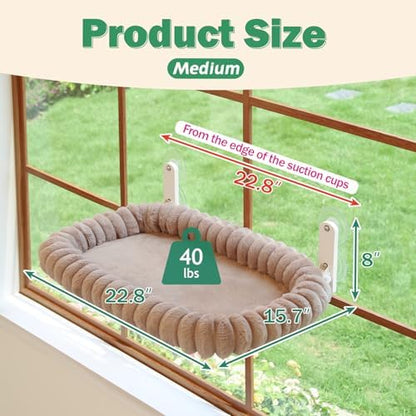Zakkart SnugCloud Foldable Cat Window Perch (Brown, M) - Image 3