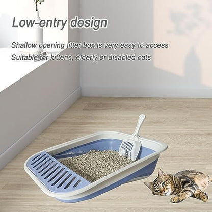 Collapsible Kitten Litter Box Low Entry Small Cat Litter Box XL - Image 3