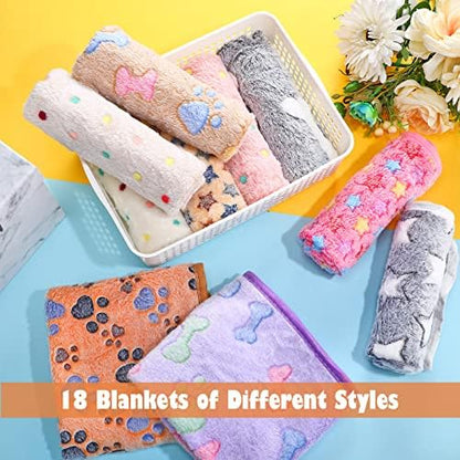 Chumia 18 Pcs Fleece Puppy Blanket for Dog Cat, 23 X 16 Inch, Sweet - Image 4