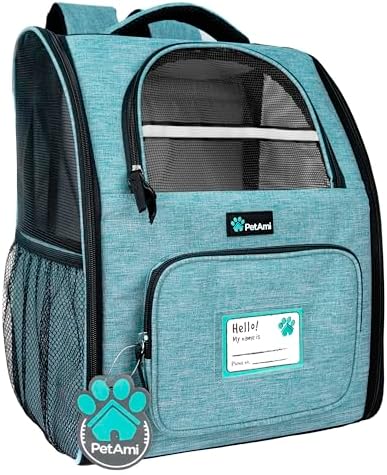 PetAmi Dog Backpack Carrier Airline Approved Cat Pet Puppy Bag, Turquoise by PetAmi