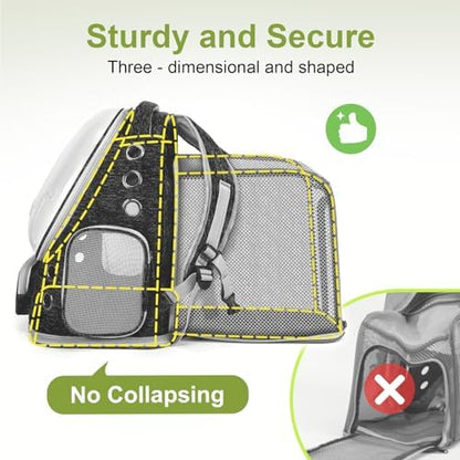 Cawypety Expandable Cat Backpack Large Space Cat Bubble Backpack Carrier - Image 4