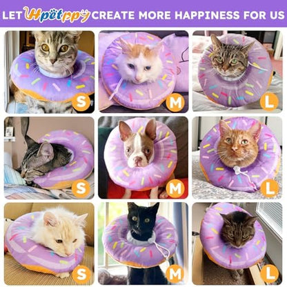 Cat Cone Collar Soft, Cat Recovery Collar for Wound Healing Cute Donut Adjustable Kitten Cones to Stop Licking Comfortable Lightweight Neck Elizabethan Collars for Kittens After Surgery - Image 4