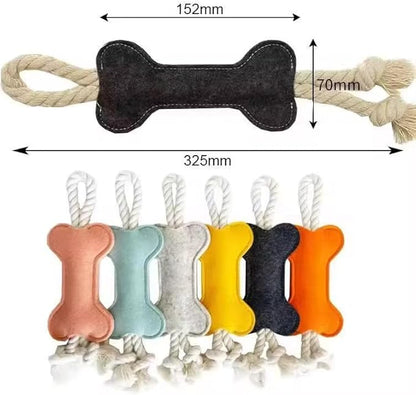 6 -Pack Count Dog Rope Toy with Bone Shape, Cotton Rope Tug Toy, Durable Chew Toy, Multiple Colors Available from
