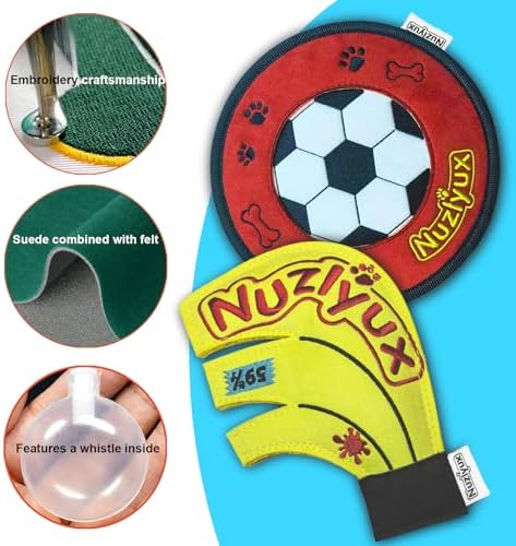 Squeaky Flying Disc for Small Medium Dogs 2-Pack Fetch Rings - Image 3