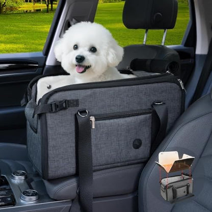 YUDODO 10-18lbs Large Console Dog Car Seat with Removable Velvet Cushion by YUDODO