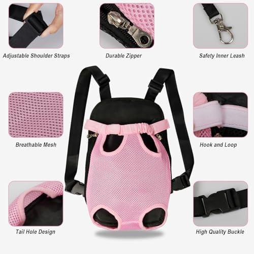 FEimaX Dog Carrier Backpack Pet Legs Out Front Cat Travel Bag, Adjustable Puppy Backpacks Carriers Hands-Free for Small Medium Dogs Cats Hiking Traveling Camping Daily Walking - Image 3