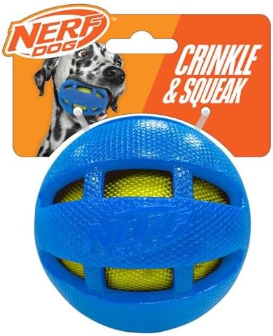 3.8in TPR Squeak and Crunch Ball – Blue by GramercyProductsInc