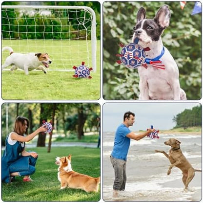 Diman Dog Balls, 6 Inch Dog Soccer Ball with Straps, Independence Day Gift - Image 4