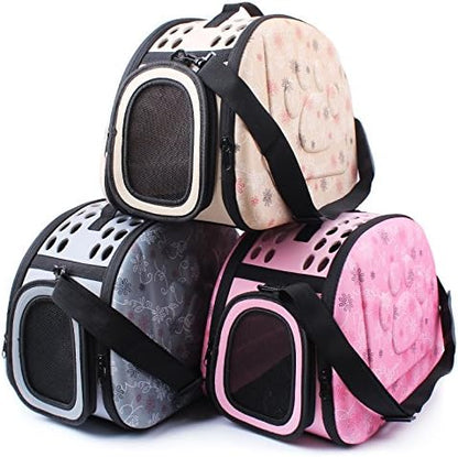 Foldable Pet Dog Cat Carrier Cage Collapsible Travel Kennel - Portable Pet Carrier Outdoor Shoulder Bag for Puppy Dog Cat Small Medium Large Animal (M, Beige) - Image 6