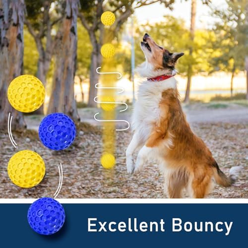 2 Pack Indestructible Squeaky Dog Balls for Aggressive Chewers, Interactive Dog Toys for Teething, Relieving Anxiety. Chew Toy for Large, Medium Breeds, Outdoor Rubber Balls. - Image 5