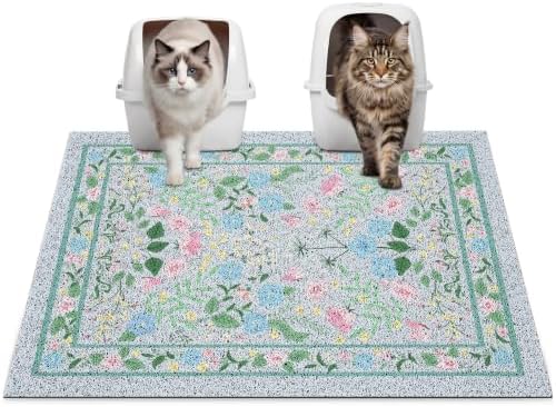 Glittme Cat Litter Mat, 33"x22" Non-Slip Washable Trapping Mat for Cats by Glittme