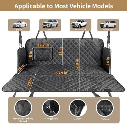 Viaviat Dog Car Seat Cover,Pets Back Seat Extender,600D Heavy Durable 100% Waterproof Scratchproof Soft Dogs Hammock, Nonslip Backseat Protector for Cars Trucks SUVs - Image 4