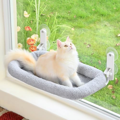 Zakkart Foldable Cat Hammock for Window (Gray Bolster Bed, Medium) by Zakkart