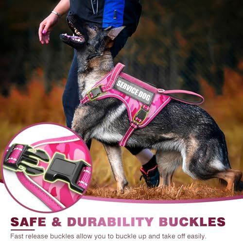 WINSEE Tactical Dog Harness, No Pull Dog Harness for Medium Large Dogs with Handle & Molle, Military Service Dog Vest Harness in Training Pet Harness for Small Dogs - Image 2